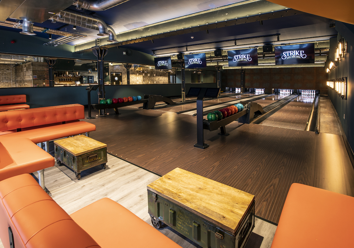 lighting in bowling alley venue